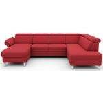 Reduzierte Rote Sit & More Wohnlandschaften mit Bettfunktion mit Bettkasten Breite 300-350cm, Höhe 50-100cm, Tiefe 50-100cm 