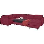 Reduzierte Rote Moderne Sit & More Nachhaltige Wohnlandschaften mit Bettfunktion mit Bettkasten Breite 250-300cm, Höhe 50-100cm, Tiefe 50-100cm 
