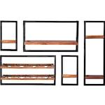 Reduzierte Schwarze Industrial SIT Möbel Panama Holzregale aus Metall Tiefe 0-50cm 5-teilig 