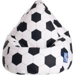 SITTING POINT Sitzsack Bean Bag Fussball Weiß/Schwarz Baumwollstoff 70x110x70 cm (BxHxT)