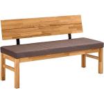 Braune Moderne Franco Möbel Rechteckige Holzbänke aus Massivholz mit Rückenlehne Breite 100-150cm, Höhe 50-100cm, Tiefe 50-100cm 