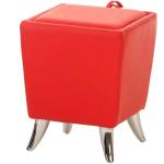 Rote Fun-Möbel Schminkhocker aus Kunstleder mit Stauraum Breite 0-50cm, Höhe 0-50cm, Tiefe 0-50cm 