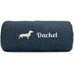 siviwonder Dackel Girl Handtuch Pfoten Hundemotiv Stickerei Deluxe Farbe Dark Grey