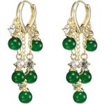 Reduzierte Smaragdgrüne Elegante Diamant Ohrringe vergoldet mit Smaragd für Damen zum Muttertag 