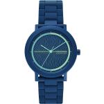 Reduzierte Blaue Skagen Kunststoffarmbanduhren mit Kunststoff-Uhrenglas für Herren 