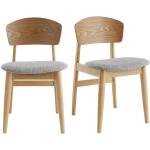 Reduzierte Hellgraue Minimalistische Miliboo Designer Stühle aus Holz 2-teilig 