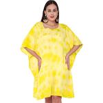 Gelbe Bestickte Strandmode aus Viskose für Damen Größe 3 XL 