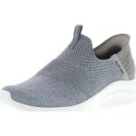 Graue Skechers Ultra Flex Vegane Slip-on Sneaker aus Textil für Damen Größe 41 