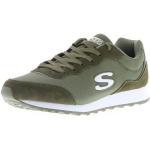 Olivgrüne Skechers OG 85 Low Sneaker mit Schnürsenkel in Normalweite aus Leder für Damen mit Absatzhöhe bis 3cm 