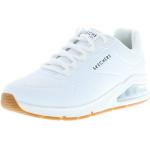 Weiße Skechers Uno 2 Low Sneaker mit Schnürsenkel in Normalweite aus Mesh für Damen Größe 41 mit Absatzhöhe 3cm bis 5cm 