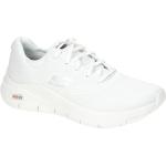 Weiße Skechers Arch Fit Low Sneaker in Normalweite aus Textil maschinenwaschbar für Damen Größe 42 