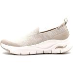 Taupefarbene Skechers Arch Fit Slip-on Sneaker ohne Verschluss atmungsaktiv für Damen Größe 40 