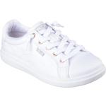 Weiße Skechers Bobs Slip-on Sneaker ohne Verschluss in Normalweite aus Textil leicht für Damen für den für den Sommer 