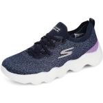 Reduzierte Marineblaue Skechers Slip-on Sneaker ohne Verschluss aus Stoff für Damen Größe 40 