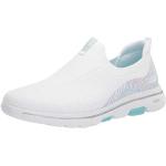Weiße Skechers Go Walk 5 Slip-on Sneaker ohne Verschluss leicht für Damen Größe 41 