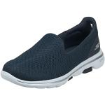 Reduzierte Marineblaue Skechers Go Walk 5 Low Sneaker in Breitweite aus Textil atmungsaktiv für Damen Größe 39,5 