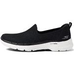 Reduzierte Schwarze Skechers Go Walk 6 Slip-on Sneaker ohne Verschluss aus Textil für Damen Größe 42 