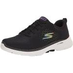 Skechers Damen GO Walk 6 Vibrant Energy Sneakers,Sports Shoes, Black Textile/Multi Trim, 38 EU