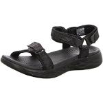 Reduzierte Schwarze Melierte Skechers On the Go Outdoor-Sandalen mit Klettverschluss in Breitweite aus Stoff leicht für Damen Größe 41 für den für den Sommer 