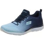 Reduzierte Marineblaue Skechers Summits Low Sneaker ohne Verschluss leicht für Damen Größe 40 
