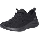 Reduzierte Schwarze Skechers Ultra Flex Low Sneaker mit Schnürsenkel in Breitweite atmungsaktiv für Damen Größe 35,5 