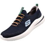 Reduzierte Blaue Skechers Delson Vegane Slip-on Sneaker aus Stoff für Herren Größe 42 