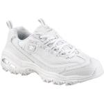 Weiße Skechers D'Lites Low Sneaker in Normalweite aus Leder Leicht für Damen Größe 42 