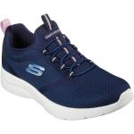 Reduzierte Marineblaue Skechers Dynamight Slip-on Sneaker ohne Verschluss in Normalweite aus Textil leicht für Damen 