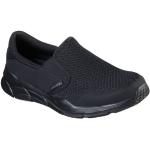 Schwarze Unifarbene Skechers Equalizer Low Sneaker ohne Verschluss in Normalweite aus Mesh für Herren Größe 39 