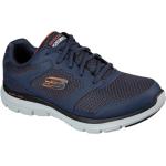 Reduzierte Marineblaue Skechers Flex advantage 4.0 Low Sneaker mit Schnürsenkel in Normalweite aus Leder leicht für Herren 