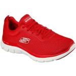 Rote Skechers Flex Appeal 4.0 Low Sneaker in Normalweite aus Textil leicht für Damen Größe 43 