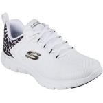Weiße Casual Skechers Flex Appeal 4.0 Vegane Low Sneaker in Normalweite aus Textil leicht für Damen Größe 43 