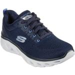 Reduzierte Marineblaue Skechers Glide-Step Vegane Low Sneaker ohne Verschluss in Normalweite aus Textil Leicht für Damen 
