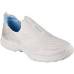 Beige Skechers Go Walk 6 Low Sneaker ohne Verschluss in Normalweite aus Textil für Damen Größe 43 