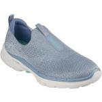 Blaue Skechers Go Walk 6 Low Sneaker ohne Verschluss in Normalweite aus Textil für Damen Größe 43 