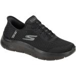 Schwarze Skechers Go Walk Runde Low Sneaker in Normalweite aus Mesh mit herausnehmbarem Fußbett für Damen Größe 40 