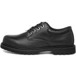 Reduzierte Schwarze Business Skechers Low Sneaker mit Schnürsenkel aus Glattleder für Herren Größe 45,5 