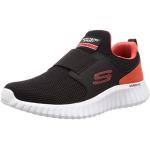 Schwarze Skechers Slip-on Sneaker ohne Verschluss aus Mesh atmungsaktiv für Herren Größe 41,5 