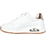 Weiße Skechers Uno Slip-on Sneaker ohne Verschluss aus Mesh für Kinder Größe 37,5 