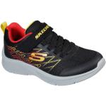 Schwarze Skechers Microspec Low Sneaker mit Klettverschluss in Normalweite aus Textil für Kinder Größe 34 