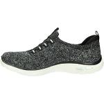 Schwarze Skechers D'Lux Walker Slip-on Sneaker ohne Verschluss aus Mesh für Damen Größe 37 