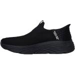 Schwarze Skechers Max Cushioning Slip-on Sneaker ohne Verschluss maschinenwaschbar für Herren Größe 44 für den für den Sommer 