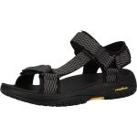 Schwarze Skechers Outdoor-Sandalen mit Klettverschluss aus Textil für Herren Größe 46 für den für den Sommer 