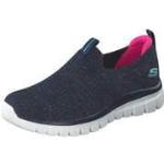 Reduzierte Blaue Skechers Slip-on Sneaker ohne Verschluss aus Mesh für Damen Größe 41 
