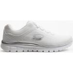 Weiße Skechers Slip-on Sneaker ohne Verschluss aus Textil für Damen Größe 39 mit Absatzhöhe bis 3cm 