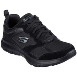 Sneaker SKECHERS "FLEX APPEAL 4.0 - ACTIVE FLOW" schwarz (black) Damen Schuhe mit komfortabler Innensohle, Freizeitschuh, Halbschuh, Schnürschuh