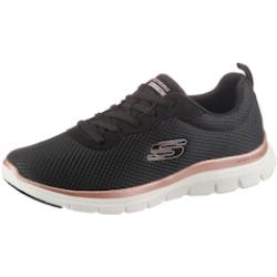 Sneaker SKECHERS "FLEX APPEAL 4.0 BRILLINAT VIEW" rosa (schwarz, rosé) Damen Schuhe mit Air Cooled Memory Foam, Freizeitschuh, Halbschuh, Schnürschuh