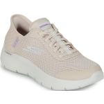 Reduzierte Beige Skechers Go Walk Low Sneaker aus Textil für Damen Größe 36 mit Absatzhöhe 5cm bis 7cm 
