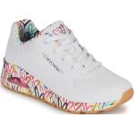Reduzierte Weiße Skechers Uno Low Sneaker für Damen Größe 37 mit Absatzhöhe 3cm bis 5cm 