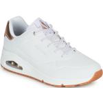 Weiße Skechers Uno Low Sneaker für Damen Größe 37 mit Absatzhöhe 5cm bis 7cm 